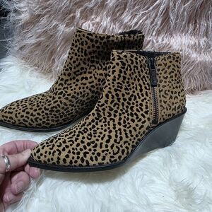 1. State  Kipp Leather Animal Print Ankle Booties